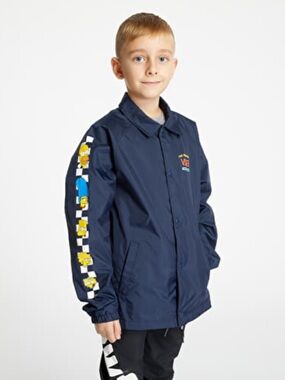VANS X THE SIMPSONS Torrey boys Navy Kids Coach Jacket Character Sleeve large